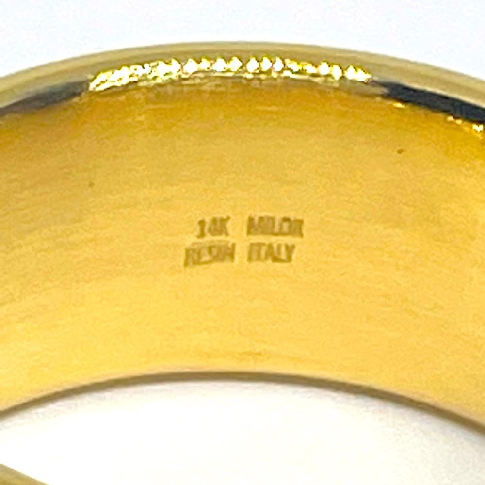 New Milor Resin 14k Gold Wide Ring Band Size 9 - Picture 6 of 7